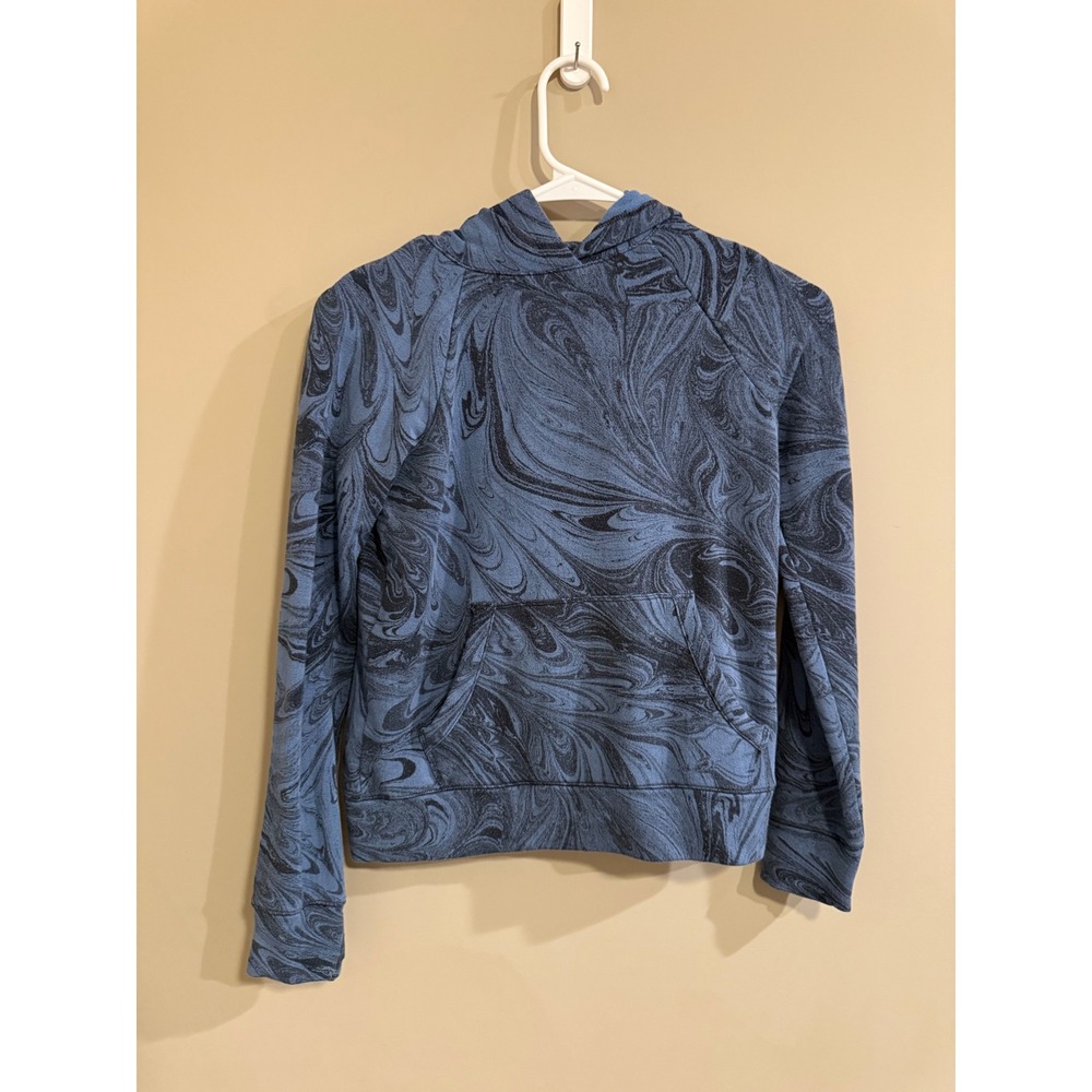 Athleta‎ Girl Swirl Print Hoodie Long Sleeve Pocket Blue Kids M 8 10